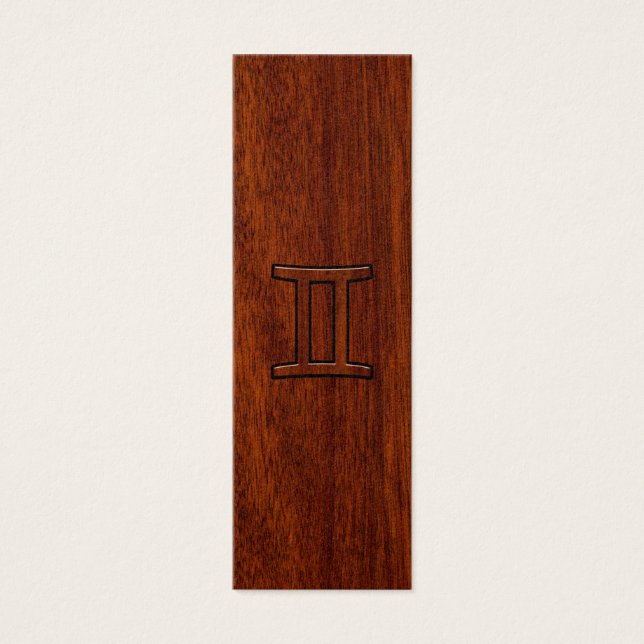 ジェミニ〔占星術の〕十二宮図シンボルのマホガニーのようなデコール (正面)