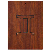 ジェミニ〔占星術の〕十二宮図シンボルのマホガニーのようなデコール クリップボード (裏面)