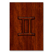 ジェミニ〔占星術の〕十二宮図シンボルのマホガニーのようなデコール テーブルナンバー (正面)