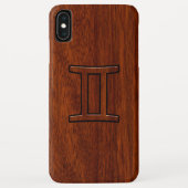 ジェミニ〔占星術の〕十二宮図シンボルのマホガニーのようなデコール Case-Mate iPhoneケース (裏面)