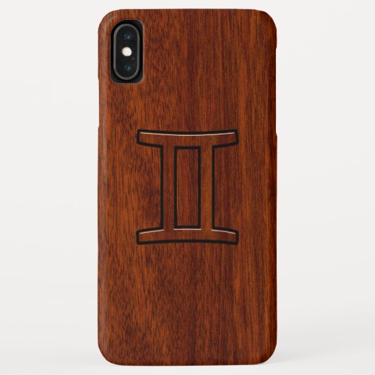 ジェミニ〔占星術の〕十二宮図シンボルのマホガニーのようなデコール Case-Mate iPhoneケース (裏面)