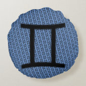 ジェミニ〔占星術の〕十二宮図シンボル標準by Kenneth Yoncich ラウンドクッション (裏面)