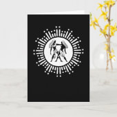 ジェミニ〔占星術の〕十二宮図シンボル(星付き) カード (黄色い花)