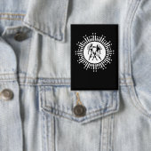 ジェミニ〔占星術の〕十二宮図シンボル（星付き） 缶バッジ (インサイチュ)