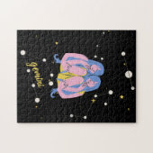 ジェミニ〔占星術の〕十二宮図シン宇宙 ジグソーパズル (横)