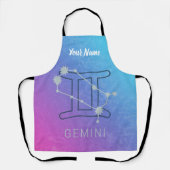 ジェミニ〔占星術の〕十二宮図スターサインウォーター色占星術 エプロン (正面)