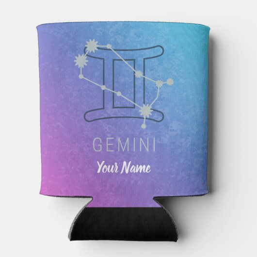 ジェミニ〔占星術の〕十二宮図スターサインウォーター色占星術 缶クーラー (裏面)