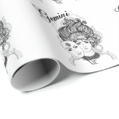 ジェミニ〔占星術の〕十二宮図デザイン ラッピングペーパー (ロールコーナー)