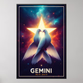 ジェミニ〔占星術の〕十二宮図ドブイン調和 ポスター (正面)