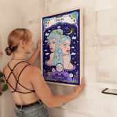 ジェミニ〔占星術の〕十二宮図ブルーポスター – 汎用性と風通し ポスター