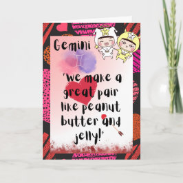 ジェミニ〔占星術の〕十二宮図ヴァレンティーンズカード カード