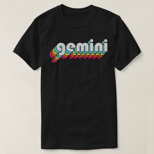 ジェミニ〔占星術の〕十二宮図占星術の標識デザイン Tシャツ (デザイン正面)