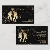 *~*ジェミニ： 〔占星術の〕十二宮図占星読術の月の双生児 名刺 (正面/裏面)