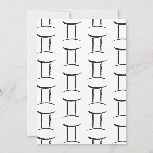 ジェミニ〔占星術の〕十二宮図星占い5月6月バースデーパーティー 招待状 (裏面)