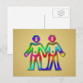 ジェミニ〔占星術の〕十二宮図星印カラーライン ポストカード (正面/裏面)