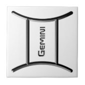 ジェミニ、〔占星術の〕十二宮図標識の抽象デザイン、 タイル (正面)