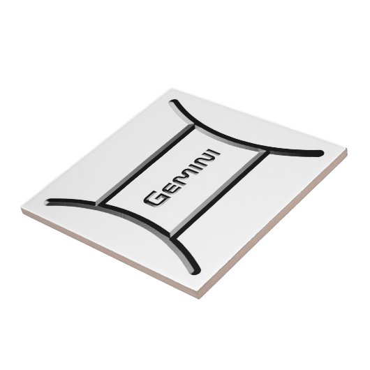 ジェミニ、〔占星術の〕十二宮図標識の抽象デザイン、 タイル (側面)