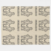 ジェミニ〔占星術の〕十二宮図標識ブランケット（透明） フリースブランケット (正面(横))