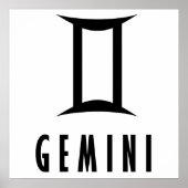 ジェミニ〔占星術の〕十二宮図標識 ポスター (正面)