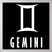ジェミニ〔占星術の〕十二宮図標識 ポスター (正面)