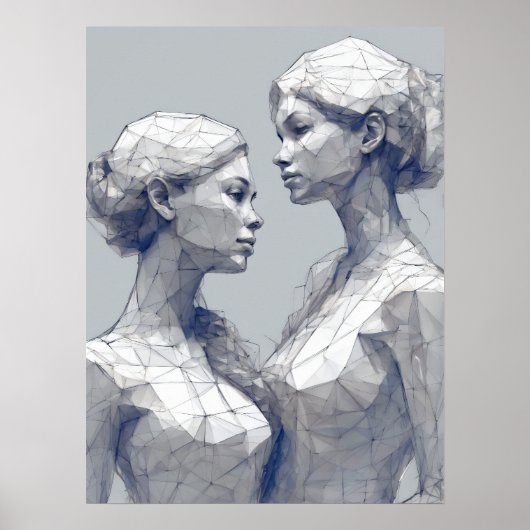 ジェミニ〔占星術の〕十二宮図標識 ポスター (正面)