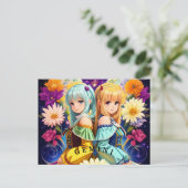 ジェミニ〔占星術の〕十二宮図標識 ポストカード (スタンド正面)