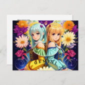 ジェミニ〔占星術の〕十二宮図標識 ポストカード (正面/裏面)