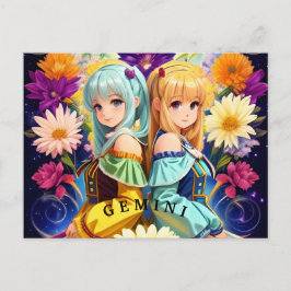 ジェミニ〔占星術の〕十二宮図標識 ポストカード