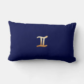 ジェミニ(占星術の)十二宮図海軍及び金ゴールドの占星術のDécorの枕 ランバークッション (裏面)