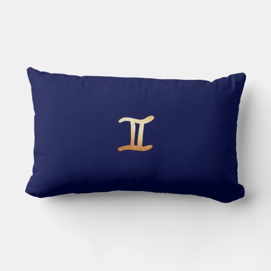 ジェミニ(占星術の)十二宮図海軍及び金ゴールドの占星術のDécorの枕 ランバークッション (裏面)