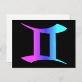 ジェミニ〔占星術の〕十二宮図看板はがき ポストカード (正面/裏面)