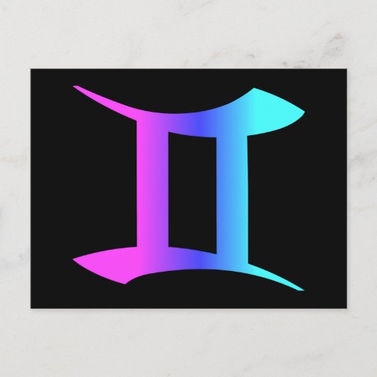 ジェミニ〔占星術の〕十二宮図看板はがき ポストカード (正面)