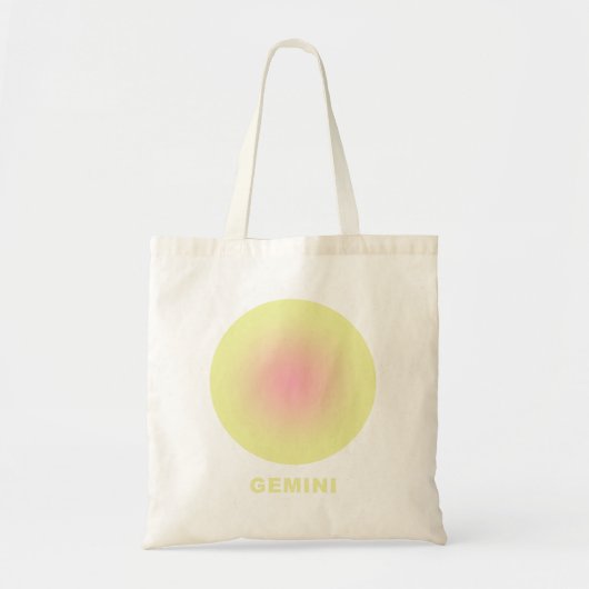 ジェミニ〔占星術の〕十二宮図符号スタイリッシュ勾配 トートバッグ (正面)