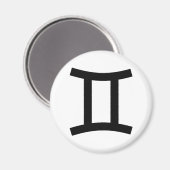 ジェミニ〔占星術の〕十二宮図記号アイコン マグネット (正面/裏面)