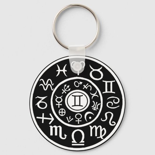 ジェミニ〔占星術の〕十二宮図 キーホルダー (正面)