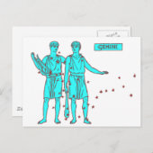 ジェミニ〔占星術の〕十二宮図 ポストカード (正面/裏面)