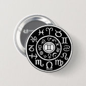 ジェミニ〔占星術の〕十二宮図 缶バッジ (正面&裏面)