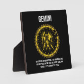 ジェミニ – 占星術、おもしろい〔占星術の〕十二宮図サインユーモア フォトプラーク (正面)