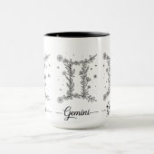 ジェミニ 双子座の花柄 星座シンボル マグカップ (中央)