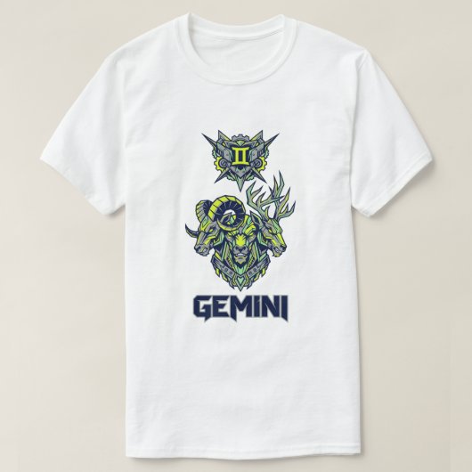 ジェミニ 星座 サイバー メカビースト Tシャツ (デザイン正面)