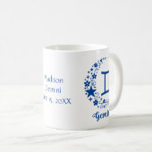 ジェミニ 星座 占星術 誕生日 青 白 コーヒーマグカップ (正面右)