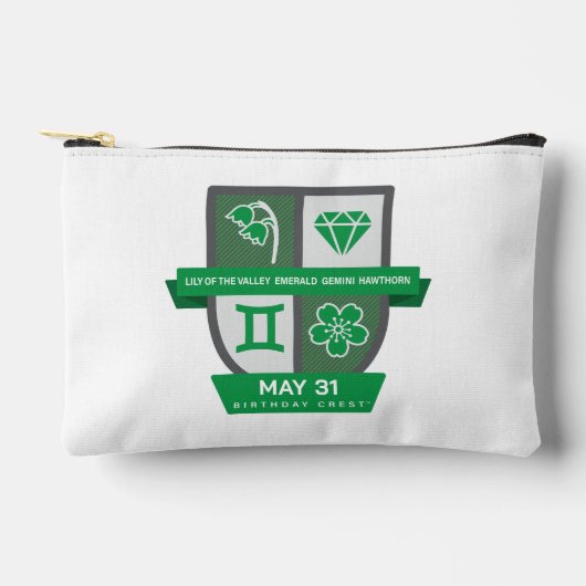 ジェミニ 誕生日 クレスト™ 5月21-31日生まれ用 アクセサリーポーチ (正面)