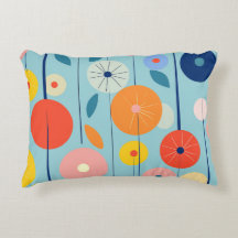 ジェミニ Retro Atomic Garden Circle Pillow
