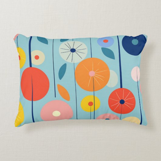 ジェミニ Retro Atomic Garden Circle Pillow アクセントクッション (正面)