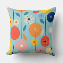 ジェミニ Retro Atomic Garden Circle Pillow