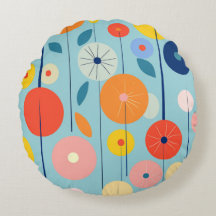 ジェミニ Retro Atomic Garden Circle Pillow