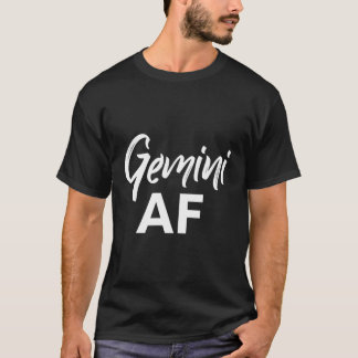 ジェミニAFブラシ書のおもしろい〔占星術の〕十二宮図ジェミニ誕生日 Tシャツ