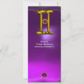 ジェミニALEXANDRITEモノグラム、アメジストブライトイエロー 招待状 (裏面)