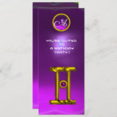 ジェミニALEXANDRITEモノグラム、アメジストブライトイエロー 招待状 (正面/裏面)