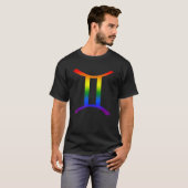 ジェミニLGBT〔占星術の〕十二宮図サインLGBTレインボープライドゲイ1 Tシャツ (正面フル)